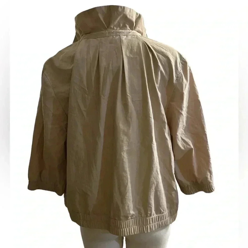 Old navy Crop jacket woman’s xlarge 3/4 sleeves,zip, ruffle collar - Picture 4 of 8